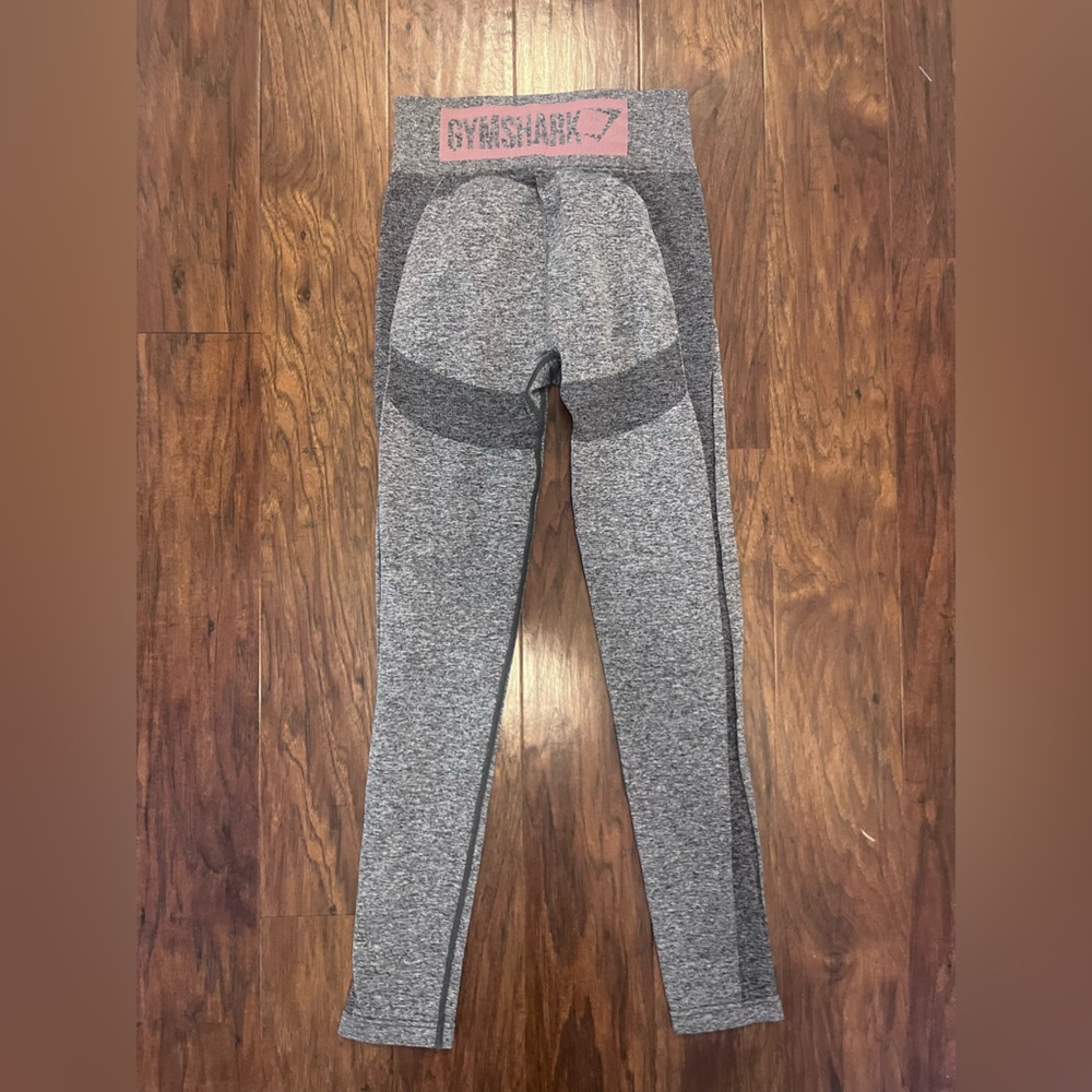 🦈 GUC GYMSHARK Flex High Waisted Leggings - Pink/Marled Gray - Sz Medium